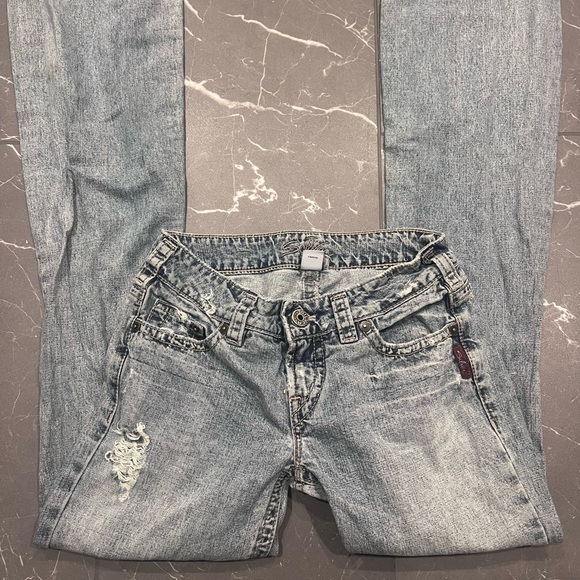 mid rise flared silver jeans - Picture 3 of 4